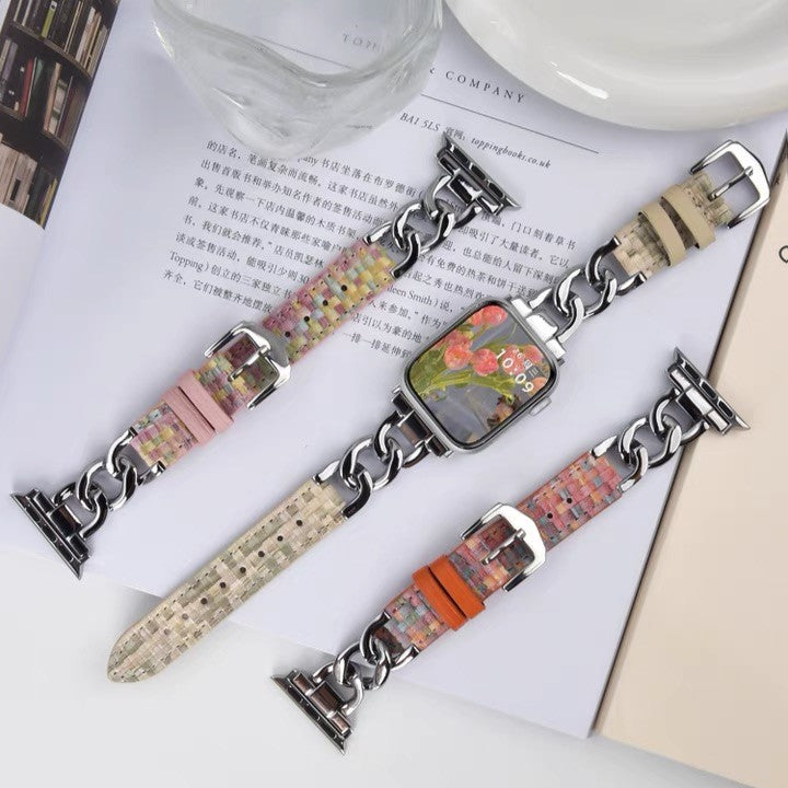 Woven Chain Block Colour Watch Strap